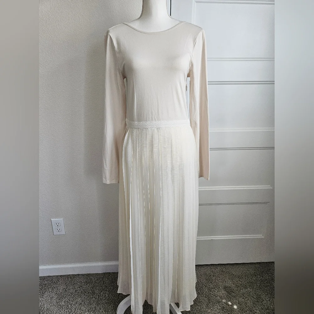 J. Crew Long Sleeve Cream Maxi Dress - Picture 2 of 7